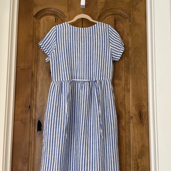Pyne and Smith — Model No. 11 Dress in blue and white stripe — linen medium - Picture 2 of 5